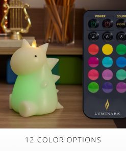 Whisper Green Color Changing Flameless Candle Dinosaur with Remote
