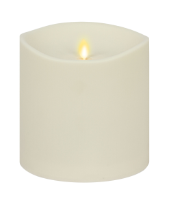 Pearl Ivory Outdoor Flameless Candle Grand Pillar with Remote - Melted Top