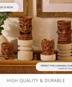 Golden Oak Tall Tiki Candle Holder