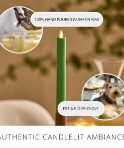 Vibrant Green Flameless Candle Taper