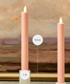 Mellow Peach Flameless Candle Tapers - Melted Top - 9.5