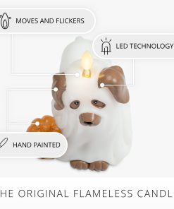 Bright White Flameless Candle Ghost Dog