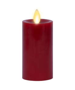 Burgundy Flameless Candle Slim Pillar