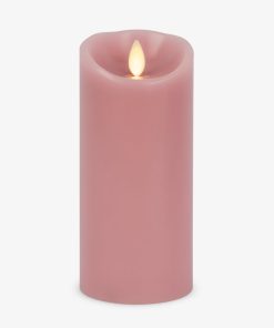 Blooming Mauve Scallop Flameless Candle Pillar
