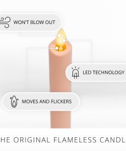 Mellow Peach Flameless Candle Tapers - Melted Top - 9.5
