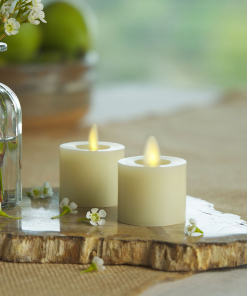Ivory Flameless Candle Tealights - Recessed Top - Set of 2