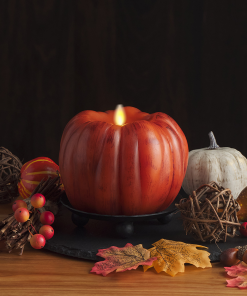 Burnt Orange Flameless Candle Pumpkin
