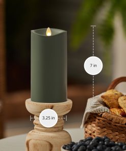 Loden Green Outdoor Flameless Candle Pillar