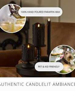 Glitter Black Wax Drip Flameless Candle Taper