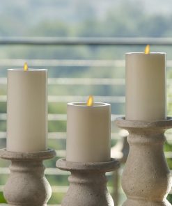 Pearl Ivory Flameless Candle Pillar - Recessed Top