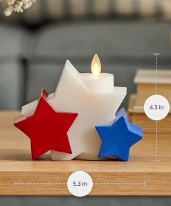 Bright White Liberty Stars Flameless Candle