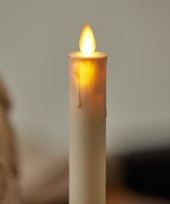 Pearl Ivory Window Taper with Bronze Base