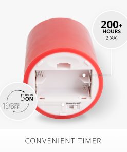 True Red Flameless Candle Pillar - Scallop Top - 3