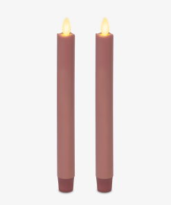 Rose Tan Flameless Candle Tapers - Set of 2