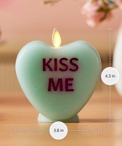 Fresh Mint Flameless Candle Candy Heart 
