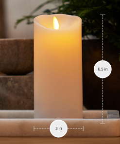 Flameless Color Changing Candle Pillar with Remote - Scallop Top - 3