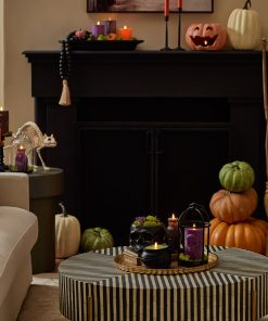 Dark Chocolate Chalky Flameless Candle Skull Pillar