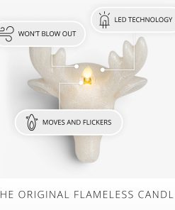 White Swan Glitter Stag Flameless Candle
