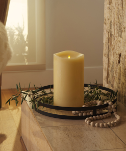 Ivory Flameless Candle Grand Pillar - Melted Top - 6.25
