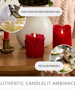 True Red Flameless Candle Rose Bud