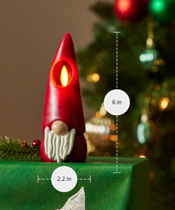 Red Flameless Candle Gnome