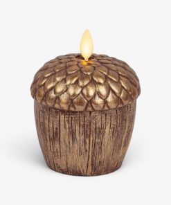 Metallic Cappuccino Flameless Candle Acorn