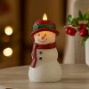 White Glitter Snowmom Flameless Candle