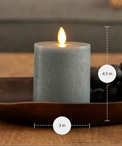 Rechargeable Seaglass Silver Blue Pillar