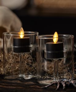 Black Flameless Candle Tealights - Set of 2