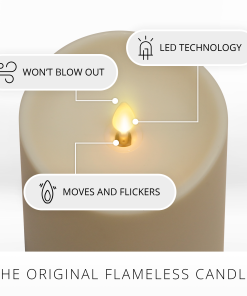 Outdoor Color Changing Flameless Candle Pillar with Remote - Melted Top - 3.75