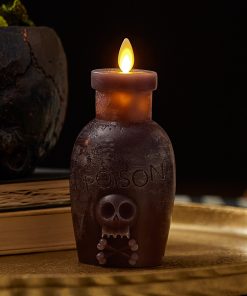 Dark Chocolate Chalky Flameless Candle Poison Bottle