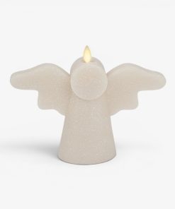 White Swan Glitter Angel Flameless Candle