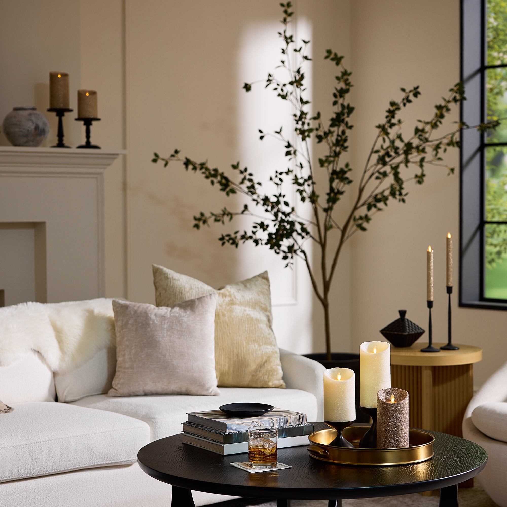 sm-image-381f3f315ad2693ab71ae2c5 Radiant Ivory Glitter Flameless Candle Pillars