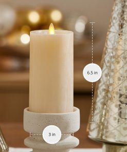 White Swan Selenite Flameless Candle Pillar