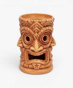 Golden Oak Wraparound Tiki Candle Holder