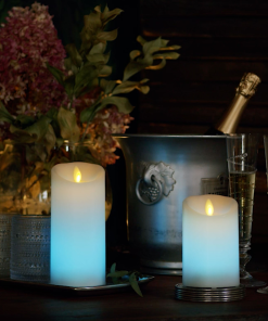 Flameless Color Changing Candle Pillar with Remote - Scallop Top - 3