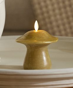 Khaki Small Mushroom Flameless Candle