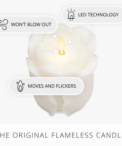 Snow White Flameless Candle Rose Bud