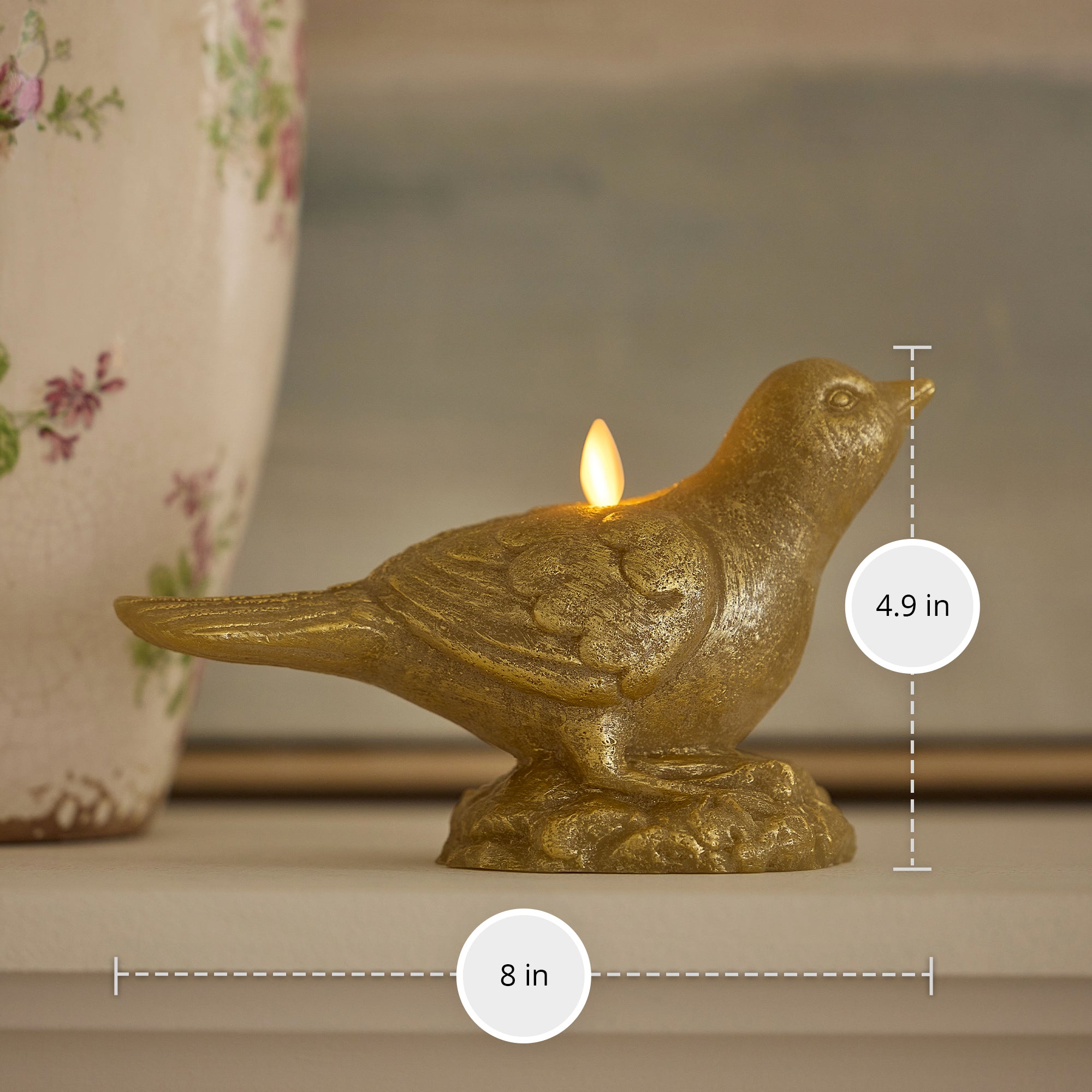 sm-image-3a7254cccf1be1240f7149d6 Khaki Bird Flameless Candle