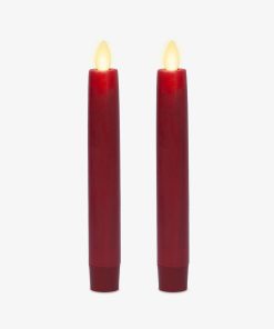 Burgundy Flameless Candle Tapers - Flat Top - 6.75