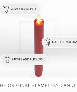 Holiday Red Flameless Candle Taper