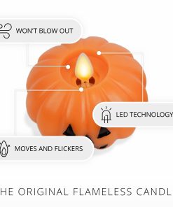 Russet Orange Flameless Candle Jack-o-lantern Tealights