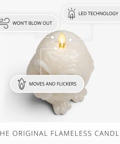 White Swan Glitter Snowy Owl Flameless Candle