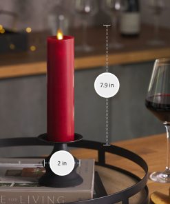 Burgundy Flameless Candle Slim Pillar