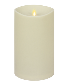 Pearl Ivory Outdoor Flameless Candle Grand Pillar with Remote - Melted Top