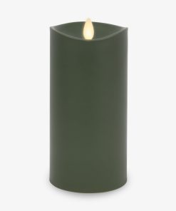 Loden Green Outdoor Flameless Candle Pillar