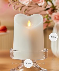 White Flameless Candle Heart Pillar