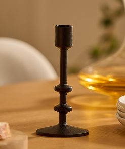 Black Wrought Iron Modern Taper Holders