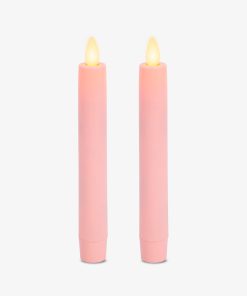 Saga Rose Flameless Candle Tapers - Flat Top - 6.75