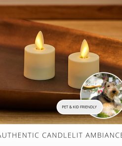 Set of 2 Pearl Ivory Flameless Candle Tealights - Extended Battery Life
